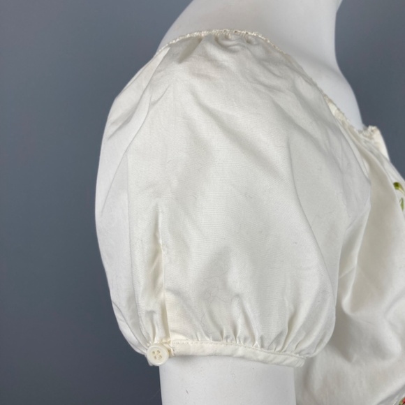 Vintage Embroidered Cotton Peasant Blouse - Picture 5 of 7